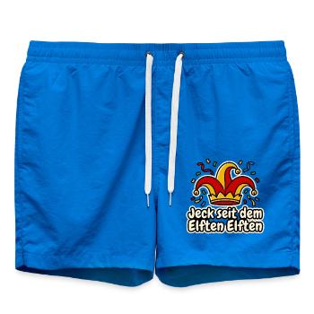 Jeck seit dem Elften Elften Narrenkappe Karneval - Badeshorts - Cobalt blue - Vorne - AI Model Male 185 light (185cm)