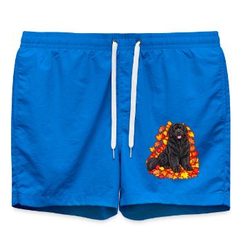 Neufundländer mit Ahornlaub - Badeshorts - Cobalt blue - Vorne - AI Model Male 185 light (185cm)