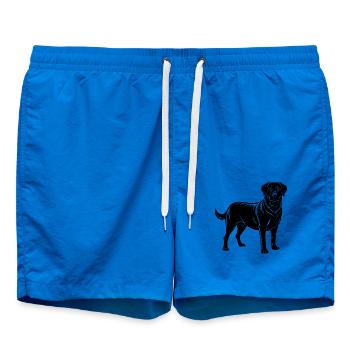 Schwarzer Labrador Retriever - Badeshorts - Cobalt blue - Vorne - AI Model Male 185 light (185cm)