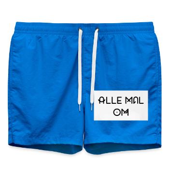 Alle Mal Om – Geometrische Line-Typografie - Badeshorts - Cobalt blue - Vorne - AI Model Male 185 light (185cm)