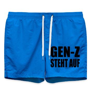 gen z steht auf - Badeshorts - Cobalt blue - Vorne - AI Model Male 185 light (185cm)