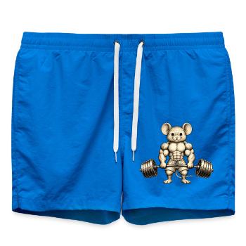 Maus Hantel Gewichtheber Sport Muskulös - Badeshorts - Cobalt blue - Vorne - AI Model Male 185 light (185cm)