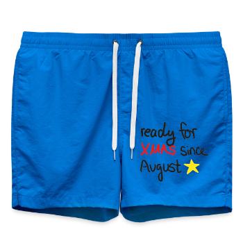 Ready for Xmas – Weihnachtsstimmung ab August - Badeshorts - Cobalt blue - Vorne - AI Model Male 185 light (185cm)