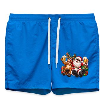 Santa und Rentier Festliche Feier - Badeshorts - Cobalt blue - Vorne - AI Model Male 185 light (185cm)