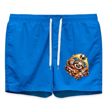 Fröhliches Faultier am Flipper  - Badeshorts - Cobalt blue - Vorne - AI Model Male 185 light (185cm)