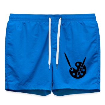 Malerei, Farbpalette, Pinsel, Kunst Symbol - Badeshorts - Cobalt blue - Vorne - AI Model Male 185 light (185cm)