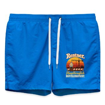 Rentner Hauptberuflich Baustellenaufsicht Rente - Badeshorts - Cobalt blue - Vorne - AI Model Male 185 light (185cm)