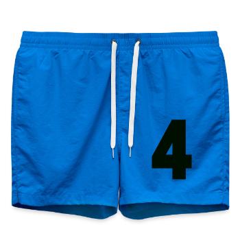 Starke Vier-Grafik in Schwarz - Badeshorts - Cobalt blue - Vorne - AI Model Male 185 light (185cm)