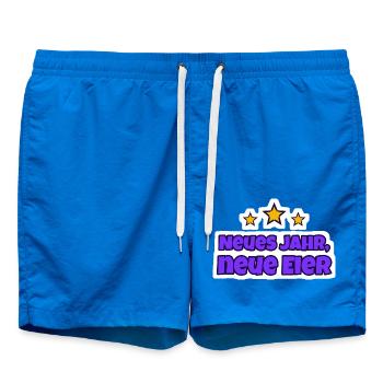 Neues Jahr, neue Eier Silvester Sticker - Badeshorts - Cobalt blue - Vorne - AI Model Male 185 light (185cm)