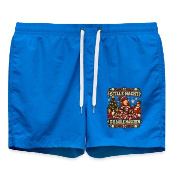 Stille Nacht? Ich zähle Maschen - Badeshorts - Cobalt blue - Vorne - AI Model Male 185 light (185cm)