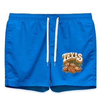 Texas Pekannuss Retro Typografie - Badeshorts - Cobalt blue - Vorne - AI Model Male 185 light (185cm)