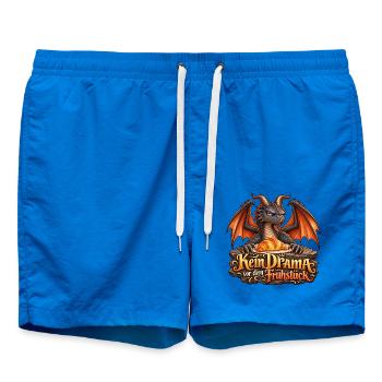 Kein Drama vor dem Frühstück – Morgenmuffel - Badeshorts - Cobalt blue - Vorne - AI Model Male 185 light (185cm)