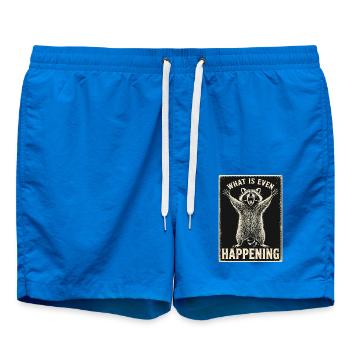 Lustiger Waschbär Was passiert hier überhaupt Meme Tee - Badeshorts - Cobalt blue - Vorne - AI Model Male 185 light (185cm)