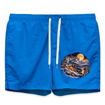 Winterwaldhütte am Mondsee - Badeshorts - Cobalt blue - Vorne - AI Model Male 185 light (185cm)