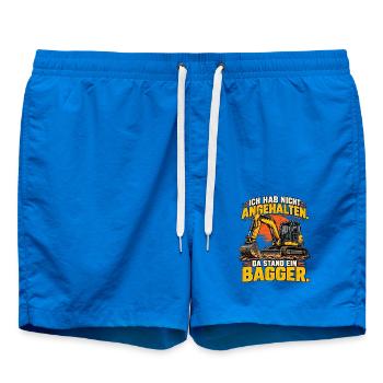 Ich hab nicht angehalten – Da stand ein Bagger - Badeshorts - Cobalt blue - Vorne - AI Model Male 185 light (185cm)
