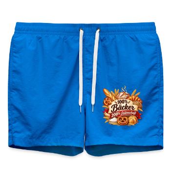 100% Bäcker – Leidenschaft pur - Badeshorts - Cobalt blue - Vorne - AI Model Male 185 light (185cm)