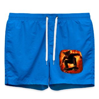 Teufel Skater Hölle Feuer - Badeshorts - Cobalt blue - Vorne - AI Model Male 185 light (185cm)