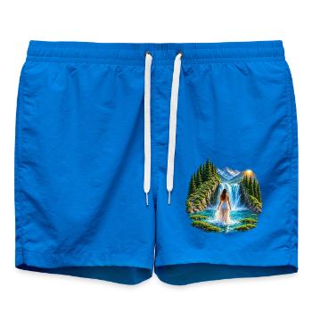Magischer Wasserfall - Badeshorts - Cobalt blue - Vorne - AI Model Male 185 light (185cm)