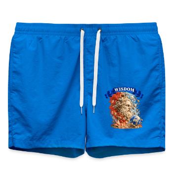 Ancient Wisdom – Greek Philosopher Art - Badeshorts - Cobalt blue - Vorne - AI Model Male 185 light (185cm)