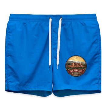 Granada Spanien Reiseabzeichen Alhambra Palast Geschenk - Badeshorts - Cobalt blue - Vorne - AI Model Male 185 light (185cm)