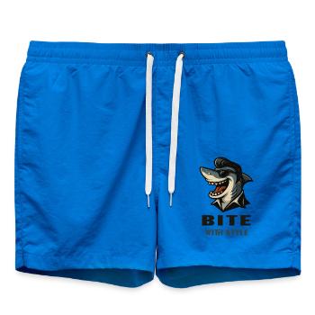 Cooler Hai im Rockabillylook mit Bite with Style - Badeshorts - Cobalt blue - Vorne - AI Model Male 185 light (185cm)