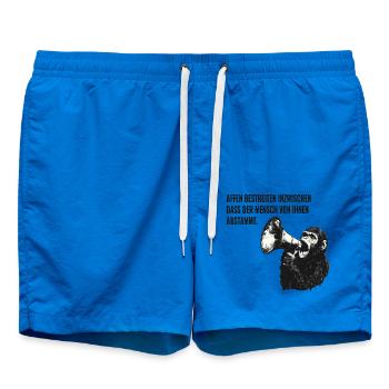 Affen bestreiten die menschliche Abstammung - Badeshorts - Cobalt blue - Vorne - AI Model Male 185 light (185cm)