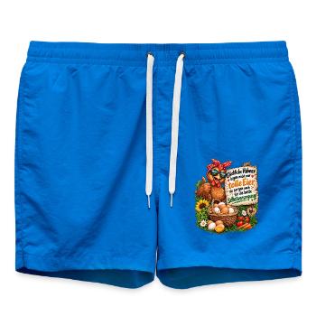 Hühner frische Eier und Selbstversorgung ist Glück - Badeshorts - Cobalt blue - Vorne - AI Model Male 185 light (185cm)