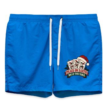 Peace On Earth Not At This Table - Badeshorts - Cobalt blue - Vorne - AI Model Male 185 light (185cm)