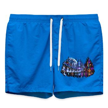 MELVIG – Neonstadt der Zukunft - Badeshorts - Cobalt blue - Vorne - AI Model Male 185 light (185cm)