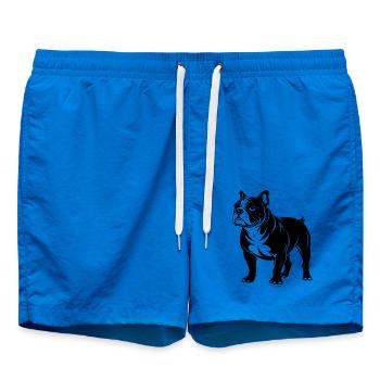 Bulldog-Hund-Stand - Badeshorts - Cobalt blue - Vorne - AI Model Male 185 light (185cm)