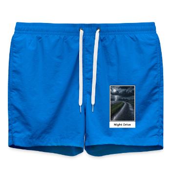 Nachtfahrt durch Gewitter - Badeshorts - Cobalt blue - Vorne - AI Model Male 185 light (185cm)