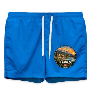 Fernie British Columbia Kanada Berge Natur - Badeshorts - Cobalt blue - Vorne - AI Model Male 185 light (185cm)