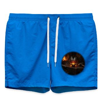 Herz aus Stahl – Deutsche Wertarbeit - Badeshorts - Cobalt blue - Vorne - AI Model Male 185 light (185cm)