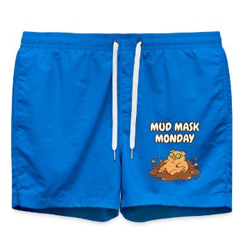 Mud Mask Montag Lustiger Schwein-Spa-Tag - Badeshorts - Cobalt blue - Vorne - AI Model Male 185 light (185cm)
