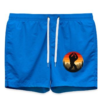 Bigfoot Herz - Badeshorts - Cobalt blue - Vorne - AI Model Male 185 light (185cm)