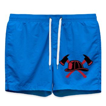 Feuerwehrhelm Aexte Grafik - Badeshorts - Cobalt blue - Vorne - AI Model Male 185 light (185cm)