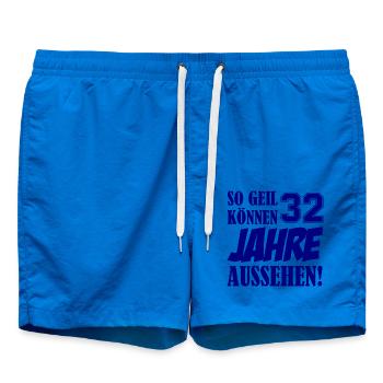 32 Jahre So Geil Design - Badeshorts - Cobalt blue - Vorne - AI Model Male 185 light (185cm)
