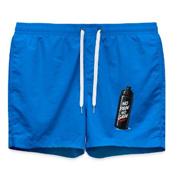 No Pain No Gain Flasche Design - Badeshorts - Cobalt blue - Vorne - AI Model Male 185 light (185cm)