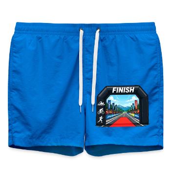 Finishlinie Sprint-Event Illustration - Badeshorts - Cobalt blue - Vorne - AI Model Male 185 light (185cm)