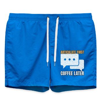 Logopädin Sprachtherapie Logopäde Sprachheilkunde  - Badeshorts - Cobalt blue - Vorne - AI Model Male 185 light (185cm)