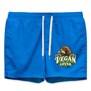 Vegan Lover – Lustiger Steinadler mit Banane - Badeshorts - Cobalt blue - Vorne - AI Model Male 185 light (185cm)
