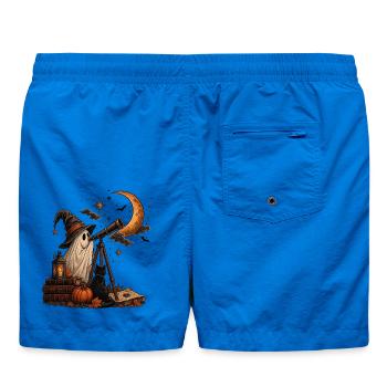 Halloween Geist mit Katze und Sternenhimmel - Badeshorts - Cobalt blue - Hinten