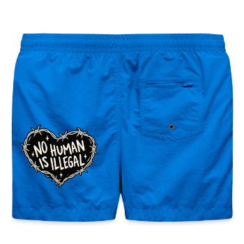No Human Is Illegal - Badeshorts - Cobalt blue - Hinten