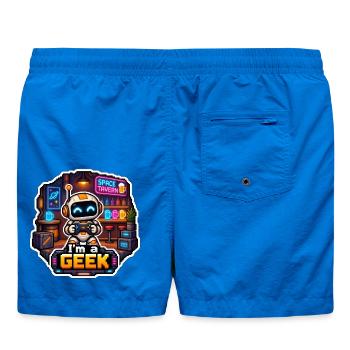 ICH BIN EIN NERD – Neon Space Robot Bar - Badeshorts - Cobalt blue - Hinten