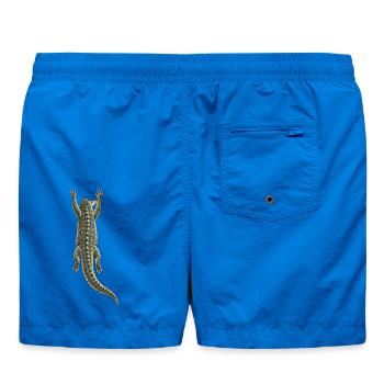 Krokodil auf dem Rücken hängend – Trompe-l'oeil-Effekt - Badeshorts - Cobalt blue - Hinten