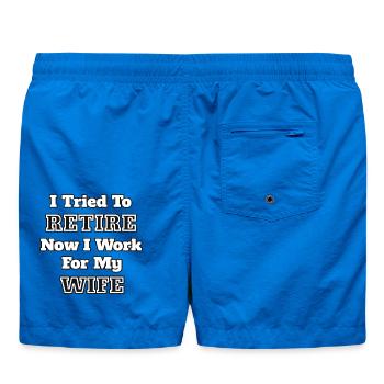 052 Ich habe versucht in Rente zu gehen, jetzt arbeite ich für meine Frau - Badeshorts - Cobalt blue - Hinten
