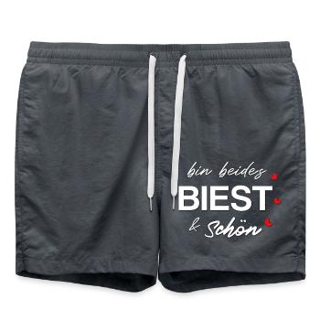Biest schön und Biest - Badeshorts - Anthrazit - Vorne - AI Model Male 185 light (185cm)