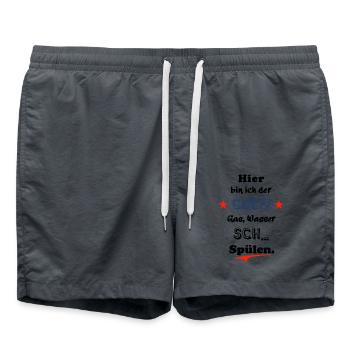hier bin ich der chef - Badeshorts - Anthrazit - Vorne - AI Model Male 185 light (185cm)