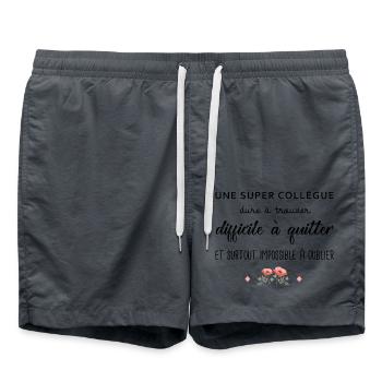 Cadeau Collègue une super collègue cadeau retraite - Short de bain - charbon - Devant - AI Model Male 185 light (185cm)