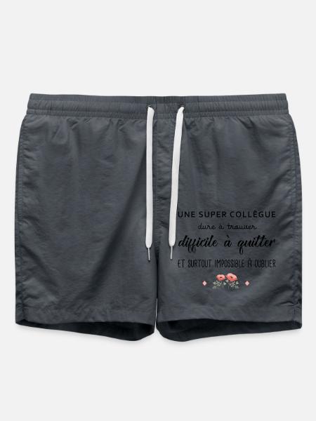 Cadeau Collègue une super collègue cadeau retraite - Short de bain - charbon